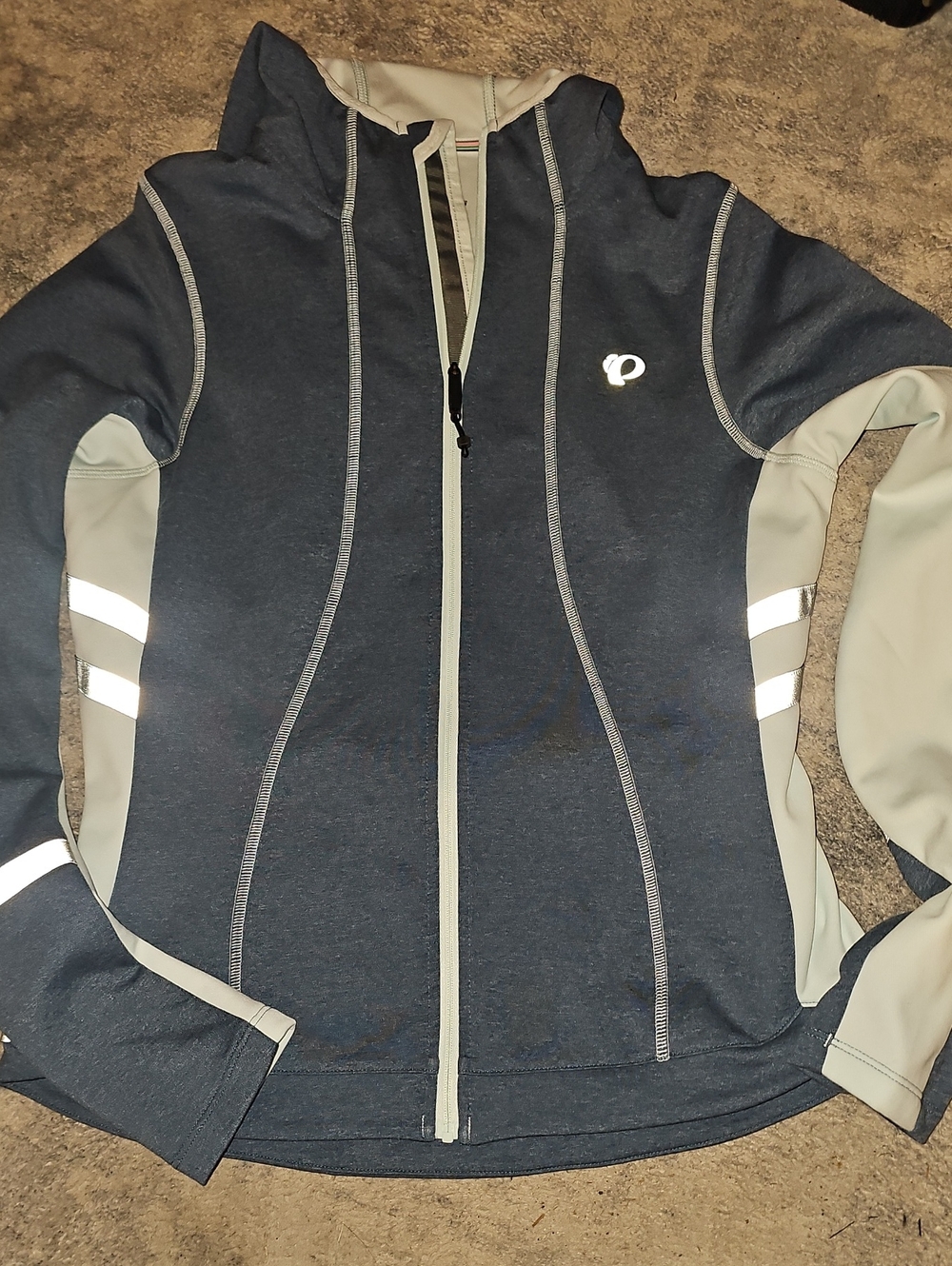 Pearl Izumi Elite Thermal Women's Navy and Light Gray Reflective Hooded Jacket